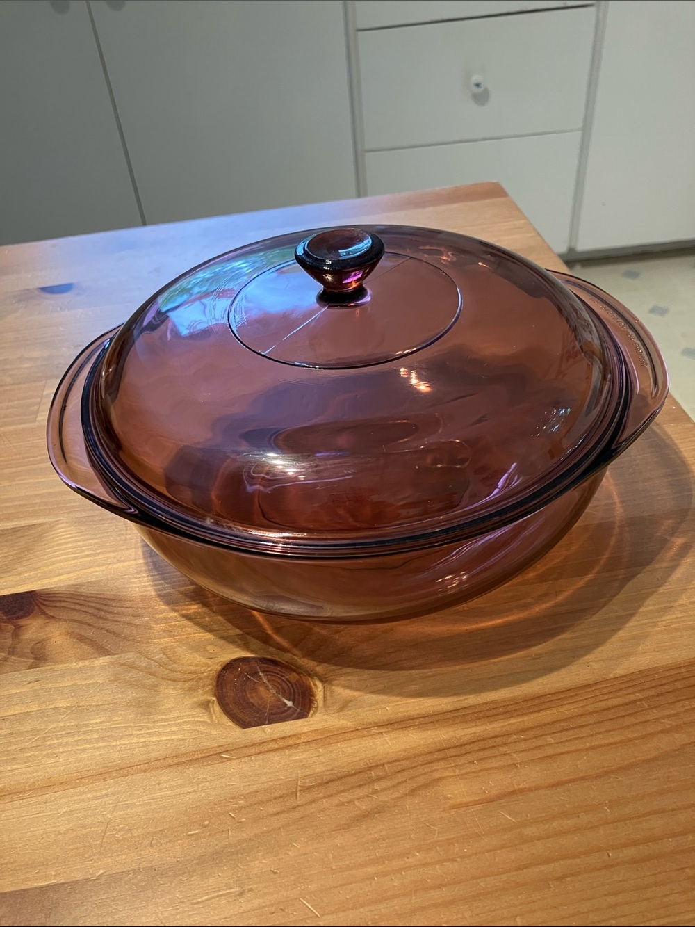 Pyrex Purple Vintage Glass Casserole with Handles